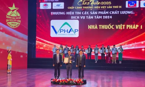 Nhà thuốc Việt Pháp 1 khẳng định vị thế Top 10 Thương hiệu Tin cậy - Chất lượng - Tận tâm 2024