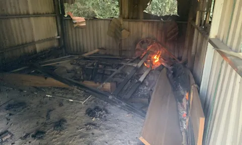 Trạm bảo vệ rừng bị đốt phá khi lực lượng cưỡng chế nhổ 10ha cà phê trồng trái phép