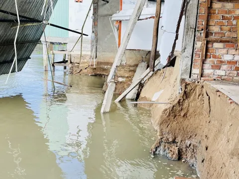 Hậu Giang lại sạt lở đất, thiệt hại hàng trăm triệu đồng