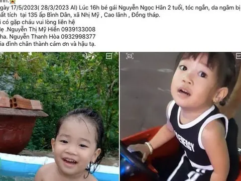 Bé gái 2 tuổi mất tích bí ẩn ở Đồng Tháp