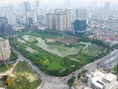 Toàn cảnh công viên hồ điều hoà nghìn tỷ ở Thủ đô bỏ hoang sau nhiều năm được khởi công