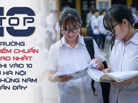 [Infographics] Top 10 trường điểm chuẩn cao nhất thi vào 10 ở Hà Nội những năm gần đây