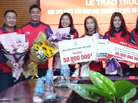 210 triệu đồng trao thưởng cho các VĐV điền kinh xuất sắc giành huy chương ở giải châu Á