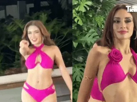 Dàn người đẹp Hoa hậu Hòa bình trình diễn lại phần thi áo tắm