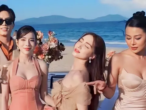 Dàn sao nữ mặc đầm hai dây ăn cưới Puka - Gin Tuấn Kiệt