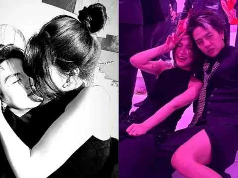 Ảnh Hòa Minzy ôm hôn Duy Khánh ở đám cưới Puka - Gin Tuấn Kiệt