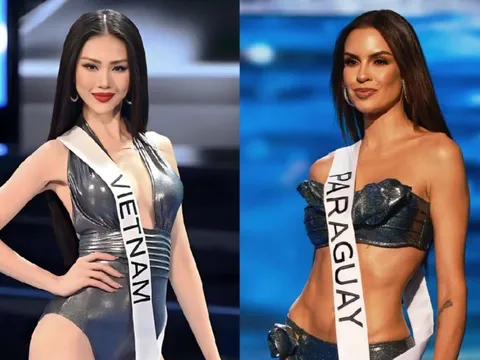 Bùi Quỳnh Hoa diễn áo tắm cùng 83 thí sinh tại bán kết Hoa hậu Hoàn vũ