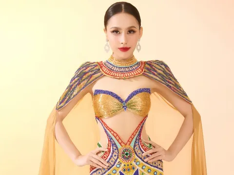 Ngọc Hằng mặc váy dạ hội 20 kg ở chung kết Hoa hậu Liên lục địa