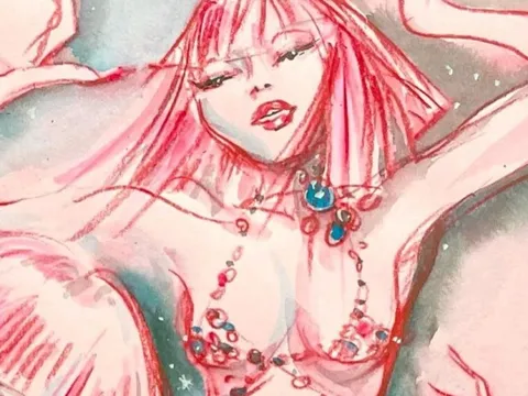 Tranh vẽ Lisa (BlackPink) được trưng bày ở quán bar thoát y