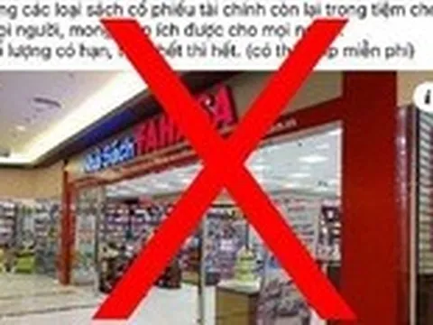 Tự nhiên lan truyền thông tin nhà sách Fahasa đóng cửa