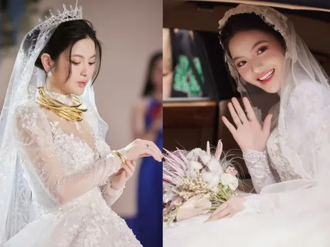 Chu Thanh Huyền thay 4 mẫu váy cúp ngực trong ngày cưới Quang Hải