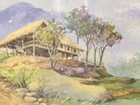 Vẻ đẹp quyến rũ của Pù Luông qua tranh màu nước