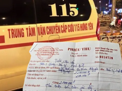 Từ vụ xe cấp cứu thu 2,4 triệu cho 12km: Thu hồi giấy phép cấp cứu 115 Hưng Yên