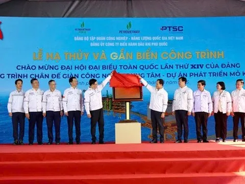 Petrovietnam gắn biển hạng mục trọng yếu Dự án Phát triển mỏ khí Lô B-Ô Môn