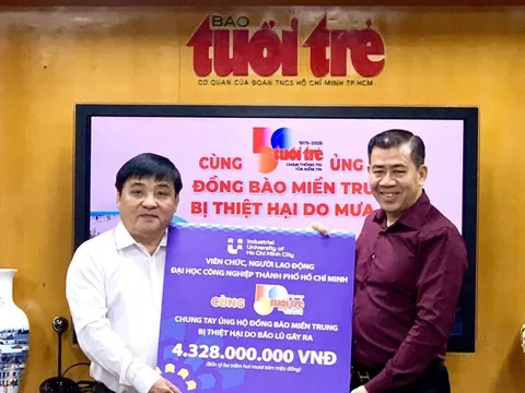 Đại học Công nghiệp TP.HCM góp 4,32 tỉ đồng, miễn học phí cho sinh viên vùng bão lũ